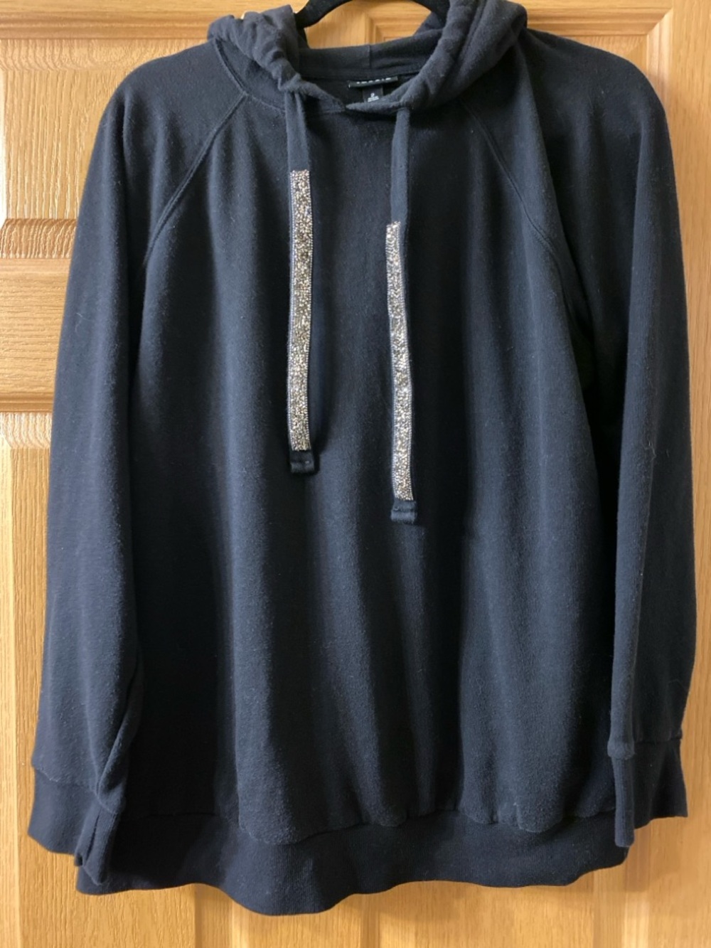 Torrid Black Pullover Hoodie with Sparkle Drawstring
